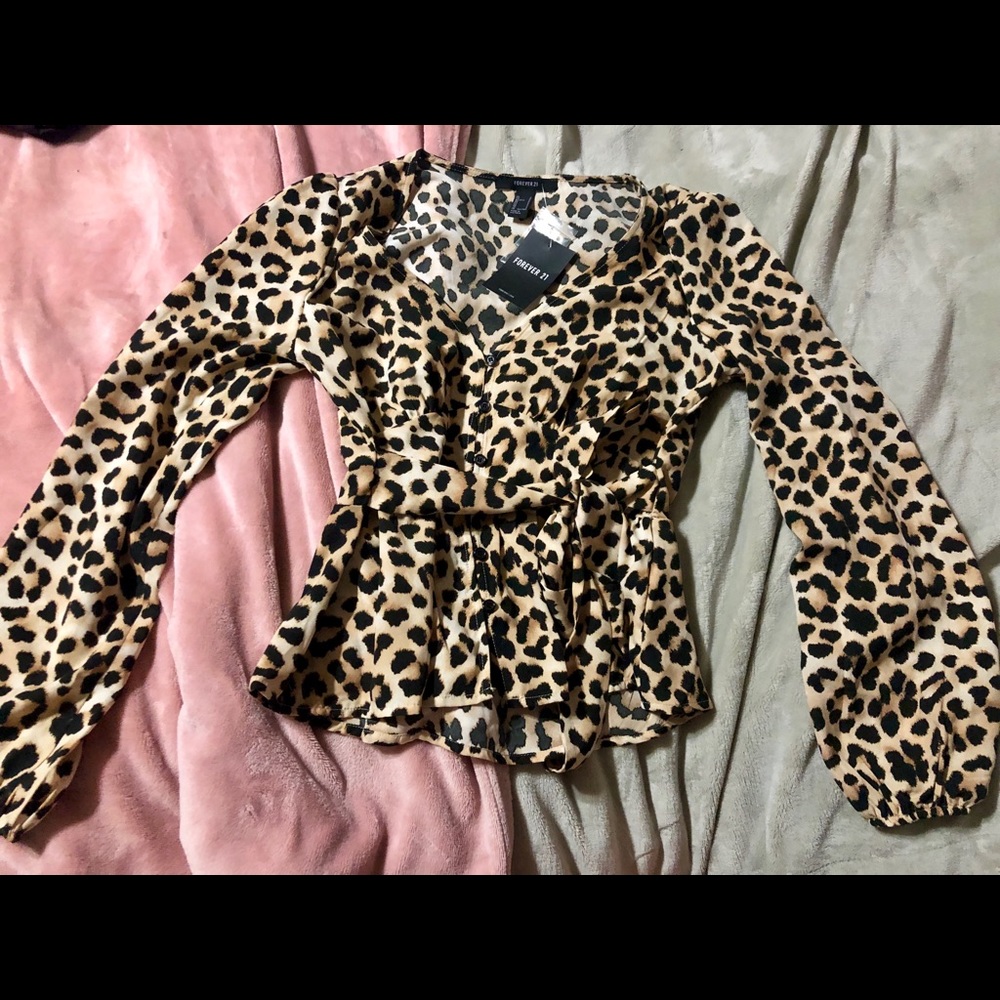 F21 leopard blouse